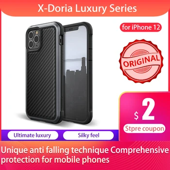 X-Doria de Apărare Lux Telefon Caz Pentru iPhone 12 Pro Max Grad Militar Picătură Testat Caz Acoperire Pentru iPhone12 Min de Acoperire din Aluminiu