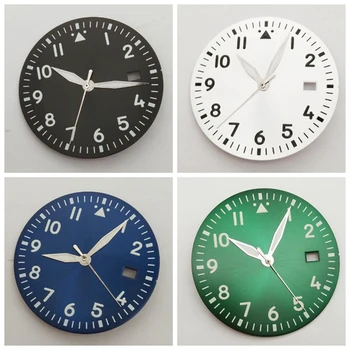 33.8 mm Sterile cadran de ceas+mâini seturi de verde luminos fata ceas pentru NH35 NH36 mecanism de ceas