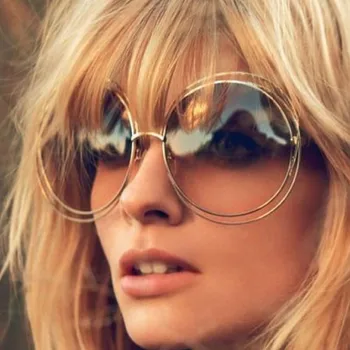 Rotunde Supradimensionate, ochelari de Soare Femei 2022 Brand de Lux okulary Metal de Epocă Mare Cadru Ochelari de Soare Famale Retro Cool Ochelari de UV400