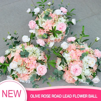 DIY de Măsline de masă centrepieces flori artificiale peony rose ball fondul decor nunta drum duce perete hotel petrecere flori de matase