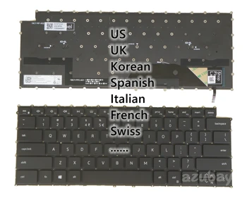 NE-a UNIT coreeană spaniolă italiană franceză AZERTY germană Elvețiană QWERTZ Tastatura pentru DELL XPS 9500 9510 9700 9710 9520 9720 cu iluminare din spate