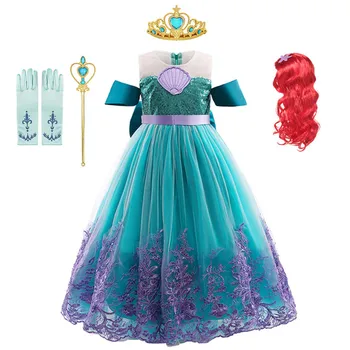 Sirena Ariel Printesa Fata Rochie De Cosplay, Costume Copii Halloween-Costum Carnaval Copii Haine De Petrecere De Vară Dress Up