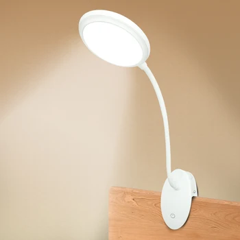 USB Reîncărcabilă Led Clemă Lampa de Birou Gooseneck Touch Dimmer Clip Pe Lumină de Lectură Pentru Cartea Pat și Calculatorul 3 Moduri de Culoare