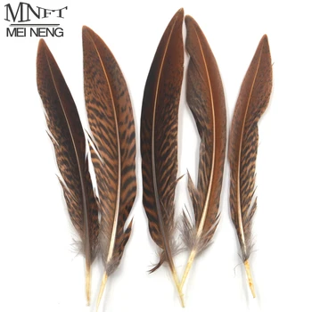 MNFT 5Pcs Naturala Maro Negru Culoare Plume Feather Zbura Leagă Aripa Coada Material 10 ~ 15cm Lungime de Insectă Artificiali Momeala