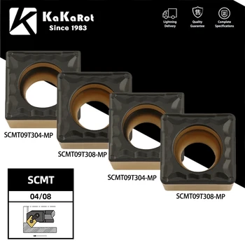 KaKarot 10buc Carbură de a Introduce SCMT09T304 SCMT09T308 MP din Oțel de Cotitură Suport Instrument Plictisitor Bar CNC Cutter rezistent la Uzură