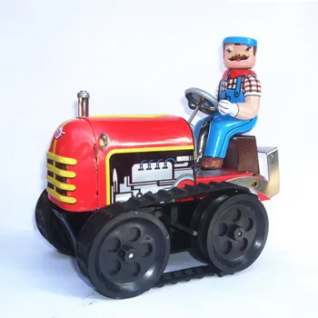 [Funny] Adult Colecție Retro Vânt de până jucării Tablă de Metal Fermier pe utilaje Agricole tractor Mecanice Ceas de jucărie cifre