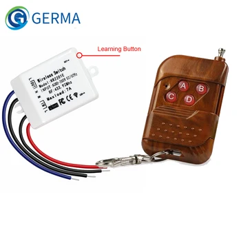 GERMA Wireless 433mhz Control de la Distanță Cod de Învățare Transmițător RF de AC 85-265V 1CH Releu Wireless Receptor 433mhz Pentru Casa Inteligentă