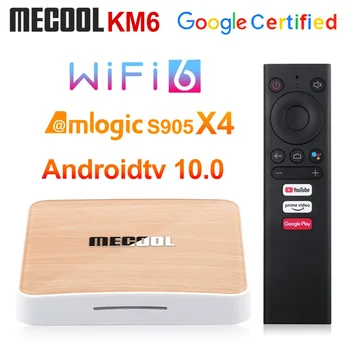Mecool Wifi 6 Amlogic S905X4 KM6 Deluxe 4GB 64GB Androidtv 10.0 Google Certificate AV1 BT5.0 1000M Set Top Box 4G 32G 2G 16G