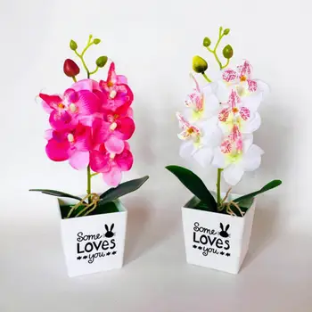 Artificiale Fluture Orhidee, Bonsai, Flori False Cu Oala Acasă Decor De Masă False Fluture Orhidee Artificiale Bonsai