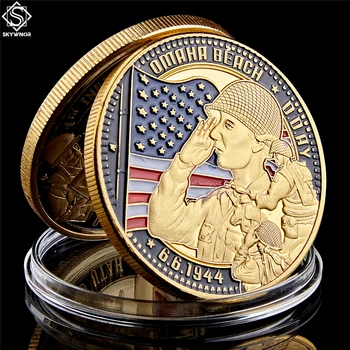 Al doilea RĂZBOI mondial 1944.6.6 Omaha Beach Land Cimetiere American Metal Provocare de Colectare de Monede
