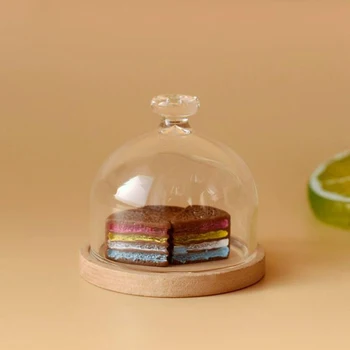 1 buc Mni 1:12 Păpuși Miniaturas Mobilier de Sticlă Transparentă Desert Fructe Tava casă de Păpuși, Miniaturi Accesorii aleatoare 