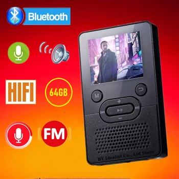 Portabil Mp3 Player 16gb, Bluetooth, Fm Radio, Hifi Player Cu Ecran Mini Pierderi Music Player Mp3 Cu Sd Card Vorbitor Recorder