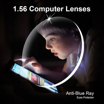 1.56 Anti-Blue Ray baza de Prescriptie medicala Optica Ochelari de vedere Lentile de Ochelari 1 Pereche Rx-capabil de Lentile Gratuit de Asamblare cu Rama de Ochelari