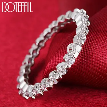 DOTEFFIL Argint 925 AAA Zircon Tendință Inel Pentru Femei de Moda, Petrecere de Nunta, Cadou de Farmec Bijuterii