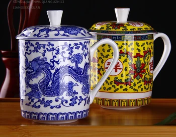 500ML, chinoiserie bone china dragon cupa pentru ceremonia ceaiului, aer dragon pictura, os-china-ceai-cana tradiția chineză stil geek