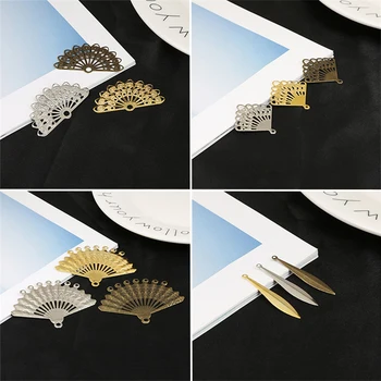 10buc Frunze Filigran Metal Artizanat lucrate Manual Diy Ac de păr de Material endant Chineză Costum Mireasa Cununa Frunze de Metal Accesorii