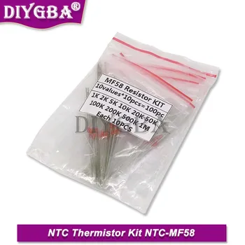 Termistor NTC Rezistor Kit NTC-MF58 100BUC=10value*10buc 1K 2K 5K 10K 20K 50K 100K 200K 500K 1M +/-5% 3950B