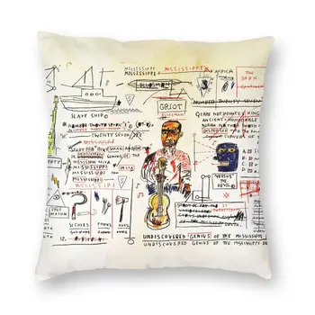 Geniu nedescoperit Acoperă Pernă Decor Canapea Jean Michel Basquiat Art Perna Pătrat Caz 40x40cm