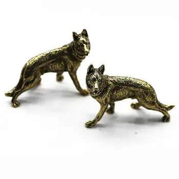 Bronz De Epocă Hound Dog Statuie Ornament Bronz Pur Wolfhound Animale Figurine In Miniatura Camera De Zi, Birou Accesorii Decor