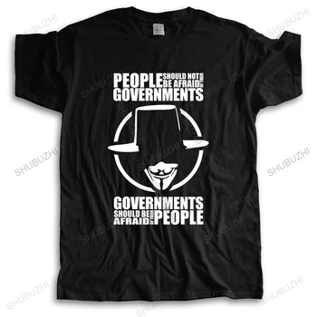 V de la Vendetta - Oamenii Nu ar Trebui să Se Teamă de Guvernele Lor Film T-shirt Homme 2019 Noi Maneca Harajuku Topuri Trupa tricouri