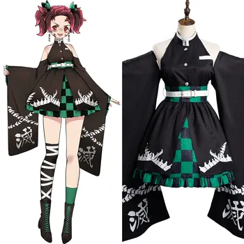 Anime Demon Slayer Kamado Tanjirou Cosplay Costum De Sex Revenirea Kimono Lolita Rochie Femei De Sex Feminin Japonia Rochii Stil