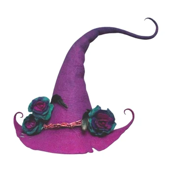 Timp De Vrăjitoare Pălărie Manual Simțit Pălărie Vrăjitoare Reglabil Cu Coarne Magie Pălărie, Pălărie Retro Magie Pălărie De Vrăjitor Halloween Cosplay Petrecere Elemente De Recuzită
