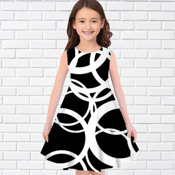 2022 Fete de Vară Floare 3D de Imprimare Rochii de Copii Fata de Partid fără Mâneci Rochie de Printesa Tank 3D Print Floral Rochie pentru Fata