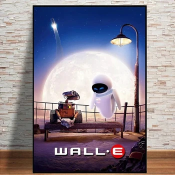 HD Imprimare WALL E si EVA Robot Pictura Decor Acasă Disney Canvas Poster de Film Modular Imagini Living Modern, Nici un Cadru de Arta de Perete