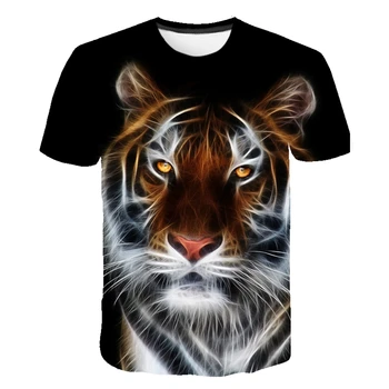 2022 Tigru Animal Print T-Shirt de Imprimare 3D T-Shirt Amuzant Rece T-Shirt Personalitate Plus Dimensiune Bărbați Echipajul Gât Top T-Shirt