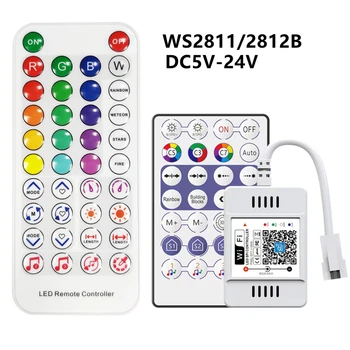 DC5V-24V WS2812B Bluetooth Muzica Vocală SPI Controler cu LED-uri Potrivit Pentru 3PIN WS2811 WS2812 RGB IC Benzi cu LED-uri de Magie APP Acasă Suppor
