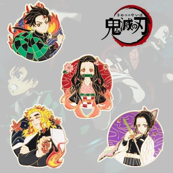Anime-Ul Japonez Demon Slayer Greu De Email Broochs Pin Kimetsu Nu Yaiba Insigna Pentru Prietenul Rucsac Guler Rever Pin Cadouri Bijuterii