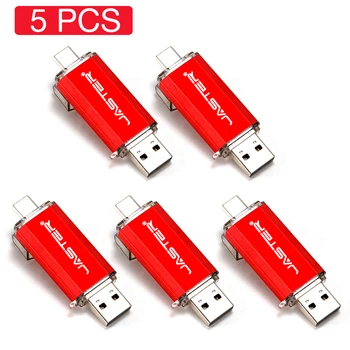 5 BUC/LOT de Tip C, Smart Phone USB Flash Drive 32GB, 64GB, 128GB Metal Pen Drive-uri en-Gros de Logo-ul Personalizat Memory Stick Capacitatea Reală