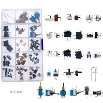 Micro Comutator Asortate Buton Tact Switch-uri de Resetare Mini Frunze Comutator ON-OFF de Putere SMD DIP 2*4 3*6 4*4 6*6 12*12 DIY Kit
