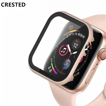 Matel Sticlă+caz pentru Apple Watch serie se 6 5 4 3 44mm 40mm iWatch 42mm 38mm ecran Protector de Acoperire pentru Apple watch Accesorii