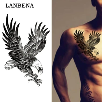 Noi Vultur Rezistent La Apa Temporar Body Art Braț, Umăr Piept Autocolant Tatuaj Femei/Bărbați De Vânzare Fierbinte