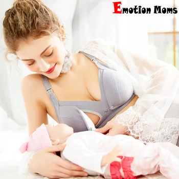 Emoție Mame transport Gratuit 100% bumbac, Cupe Push-Up Aduna dantelă de Moda Lactație Sutien de Maternitate Sutien care Alăptează Sutien