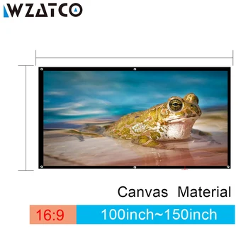 WZATCO 84inch/100inch/120inch/150 inch 16:9 Panza Film Pliabil HD Ecran de Proiectie pentru SONY BenQ DLP proiector cu LED-uri