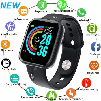Twitch Ceas Inteligent Pentru Barbati Femei Y68 Bluetooth Ceas Sport Heart Rate Monitor Tensiunii Arteriale Brățară Inteligentă pentru Android IOS