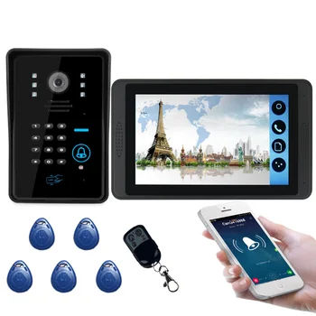 WiFi Interfon Video de 7 Inch Video Sistem de Usa cu Interior Monitor LCD Piscină Cameră Video Sonerie cu Fir/wifi Acasă Interfon