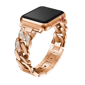 Femei Brățară pentru Apple Watch Band Seria 6 5 î 4 3 2 1 Diamant de lux Lanțuri de Metal Curea 38 42 40 44 mm pentru iwatch Buclă