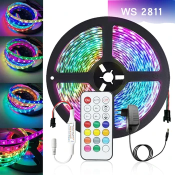 Visul Culoare WS2811 Individual Adresabile LED Strip RGBIC DC12V Diodă Banda Bluetooth Controller+Adaptor Pentru Petrecere Acasă