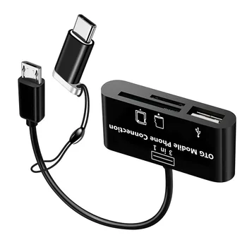 FONKEN 3 In1 USB de Tip C, Cititor de Card USB Micro SD TF Card Telefon Mobil Cardreader de Tip C USB OTG Adaptor Laptop Accesorii