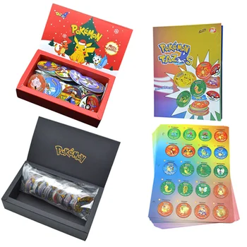 De crăciun drăguț Pokemon Edition 160/81pcs carduri 3D Tazos Album de Colectie Pikachu Rundă de Cărți Rare Primul 1 Băieți Cadouri clasice