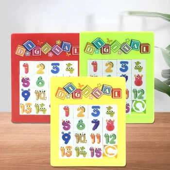 Slide Puzzle Jucărie Preșcolar Clădire Numere Matematica Jucărie de Învățare Joc de Puzzle Jucarii Educative pentru Copii, Puzzle-uri Interactive Toy