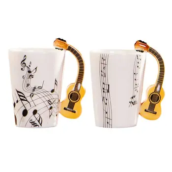 Note muzicale Design Ceramic Bea Ceai Cana de Cafea Ceasca de Chitara Acustica E15B