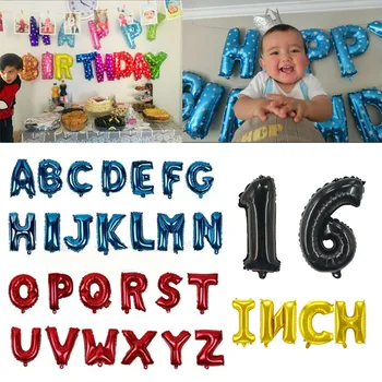 16 Inch 9 Culori Scrisoare Baloane Happy Birthday Folie de Aluminiu Baloane Personalizate cu Numele DIY 16 Ani de la Petrecerea de Ziua Decor Copil