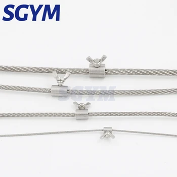 2 buc 304 din oțel inoxidabil handscrew clemă de cabluri de fixare fluture catarama pentru 2 3 4 5 6 8 10 12 14 mm din sârmă de oțel