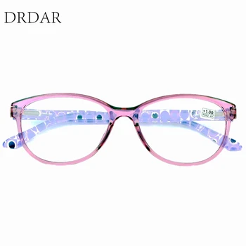 DRDAR Violet Transparent Rama de Plastic de Femei Lectură Oglindă 9574 Bărbați Ochelari de arc din Oțel Inoxidabil Balamale