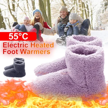 Iarna USB Încălzit Pantofi pentru Barbati Femei Picior mai Cald Boot de Pluș Electric Papuci de casă Lavabil Electric de Pantofi de Încălzire Pad de Încălzire Tălpi