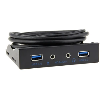 2 Port USB 3.0 Hub Splitter HD Audio de 3,5 mm Jack pentru Căști Microfon Interfață Panou Frontal Suport Adaptor pentru PC 20 Pini 3.5